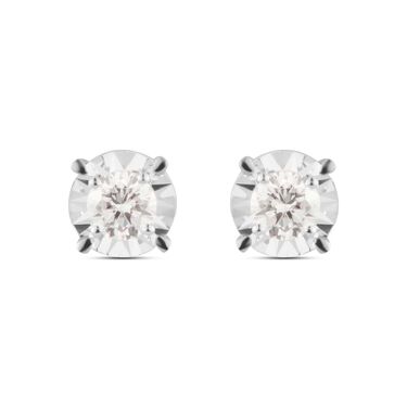 Orecchini Lobo Punto Luce Diamotion Oro Bianco Diamante