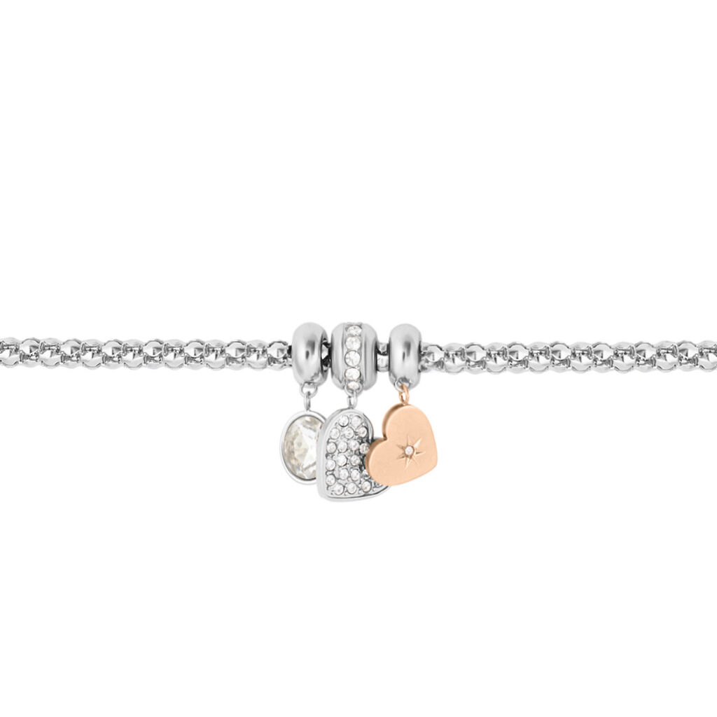 Bracciale Lady Chic Acciaio Bicolore Bianco / Rosa Cristallo - Bracciali Love Donna | Stroili