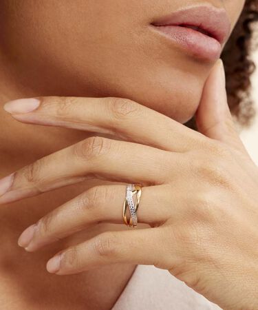 Anello Fascia Sophia Oro Bicolore Diamante