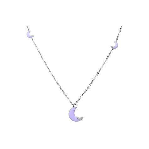 Girocollo lungo con simboli luna lilla in acciaio e strass - Collane Donna | Stroili
