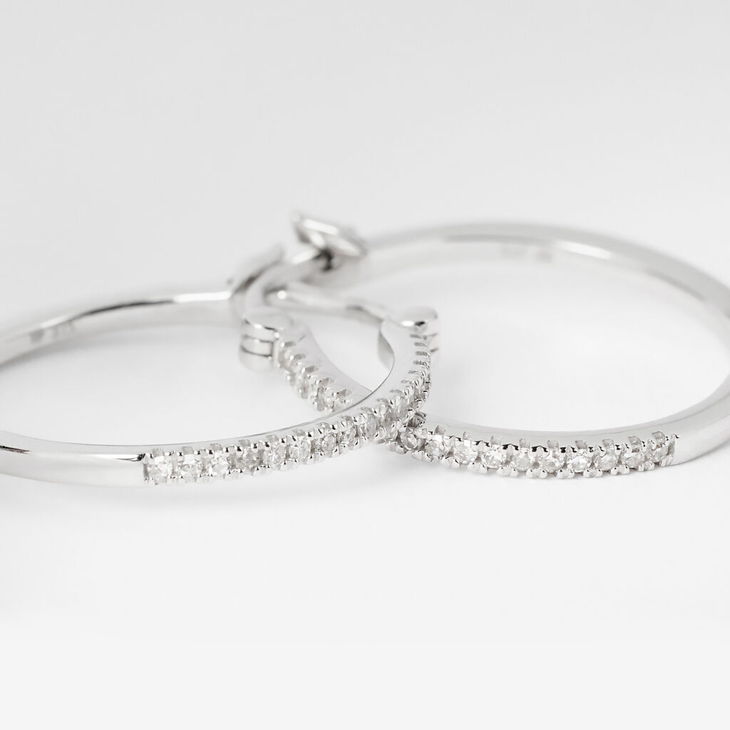 Orecchini A Cerchio Grace Oro Bianco Diamante - Orecchini a Cerchio Donna | Stroili