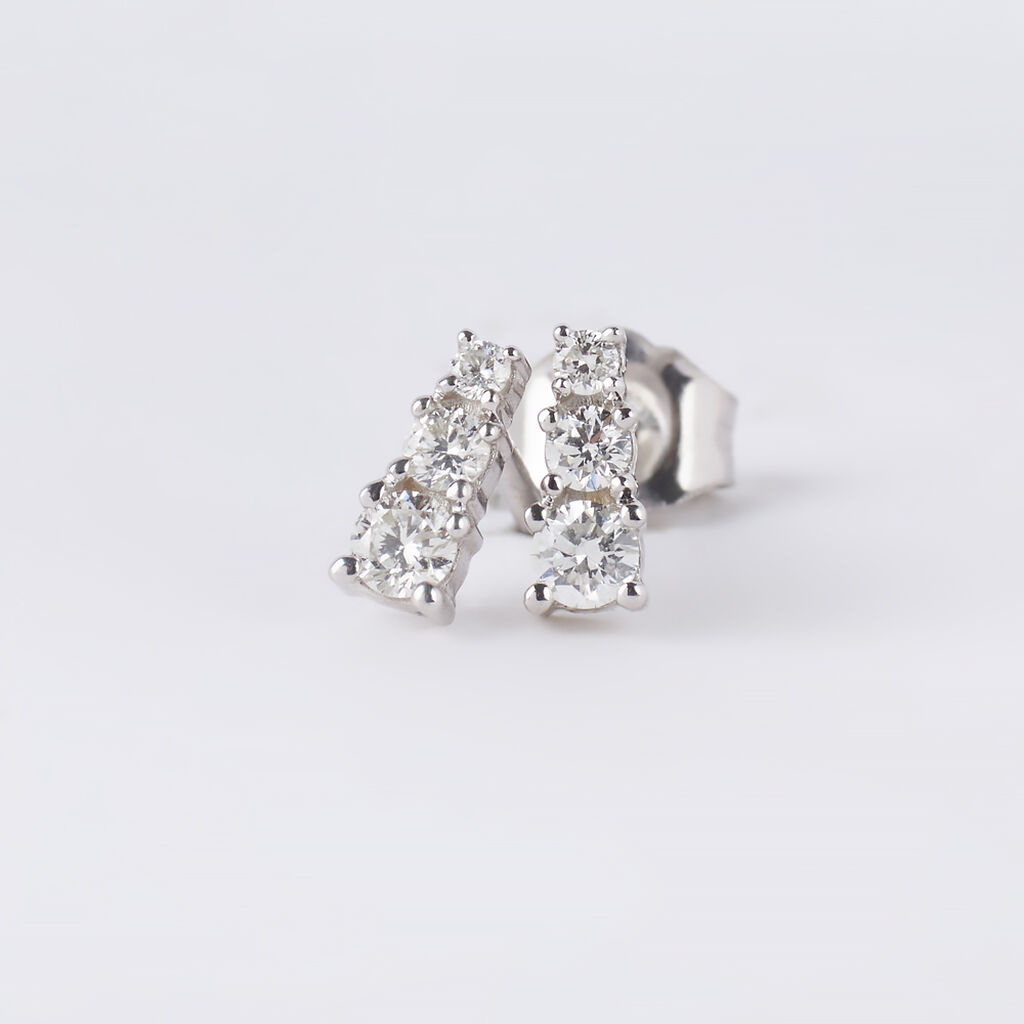 Orecchini Lobo Trilogy Grace Oro Bianco Diamante - Orecchini a Lobo Donna | Stroili