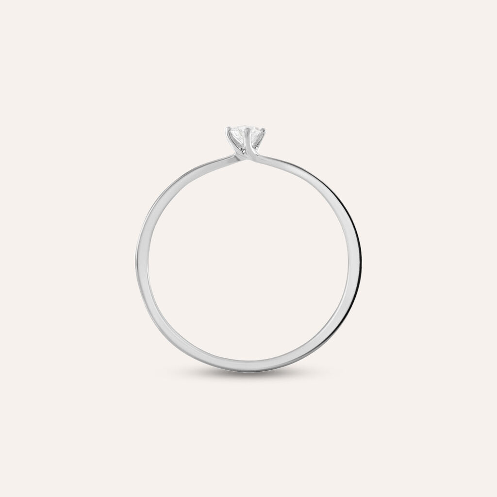 Anello Solitario Grace Oro Bianco Diamante - Anelli con Pietre Donna | Stroili