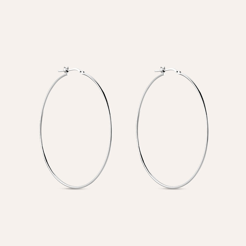 Orecchini A Cerchio Silver Collection Argento Rodiato - Orecchini a Cerchio Donna | Stroili