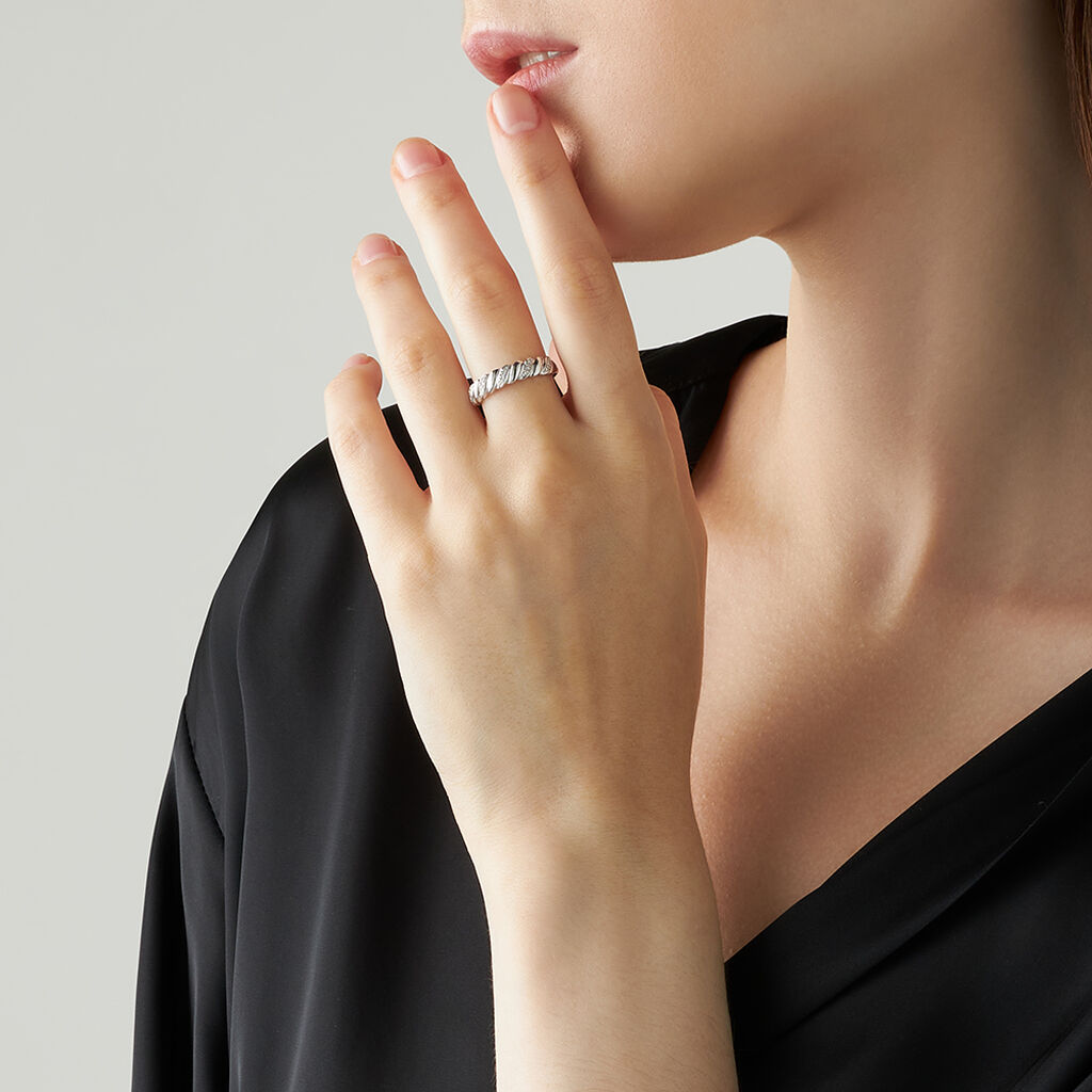 Anello Fascia Sophia Oro Bianco Diamante - Anelli con Pietre Donna | Stroili