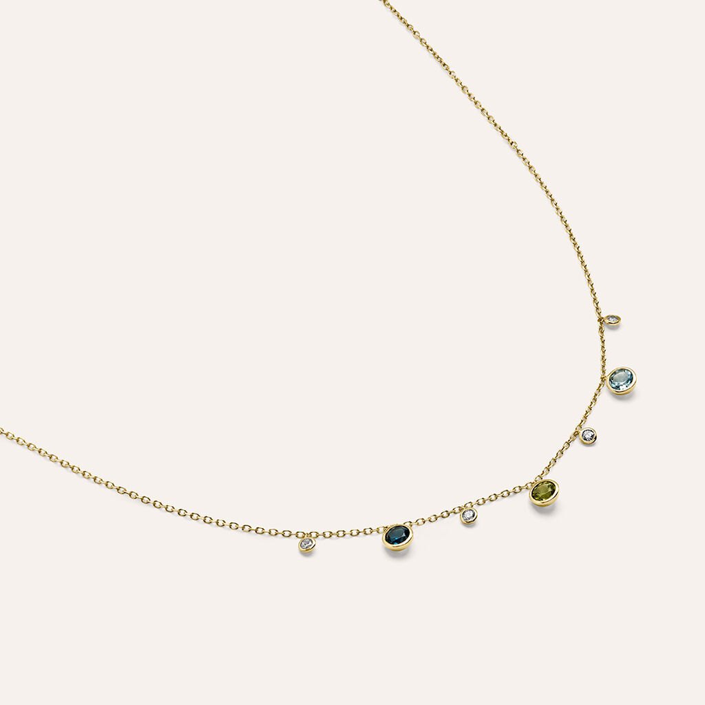 Collana Am&eacute;lie Oro Giallo Topazio Cubic Zirconia