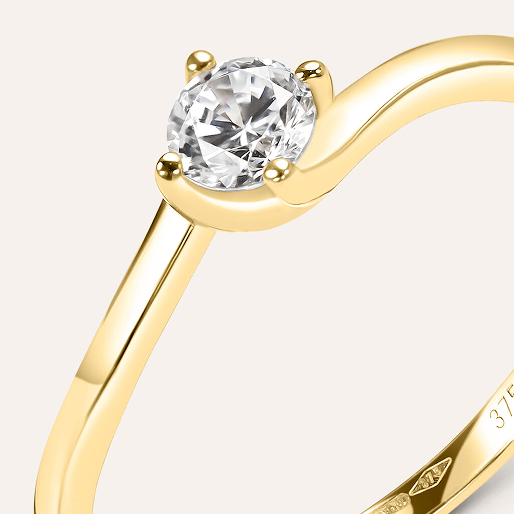 Anello Solitario Claire Oro Giallo Cubic Zirconia