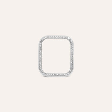 Cover in Plastica Argentata con Cristalli Bianchi Compatibile con Stroili Smartwatch Square