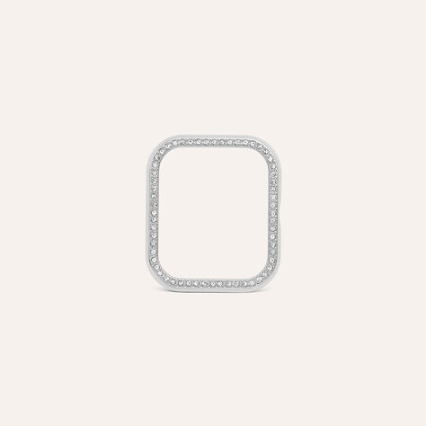Cover in Plastica Argentata con Cristalli Bianchi Compatibile con Stroili Smartwatch Square - Saldi Donna | Stroili