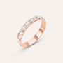 Fede Classica Diamantata 3 mm Oro Bicolore Bianco / Rosa