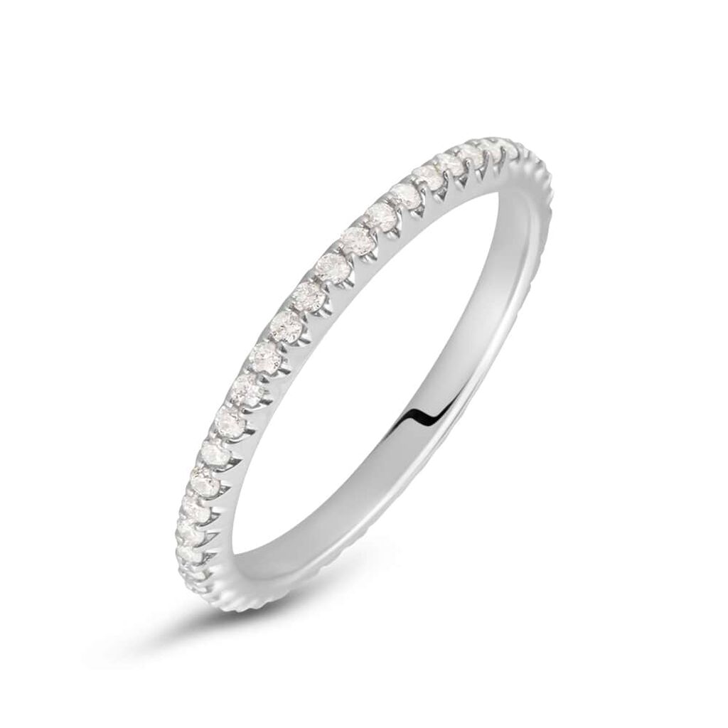 Fede Classica Eternity 1.8 mm Oro Bianco Diamante - Anelli con Incisione Donna | Stroili