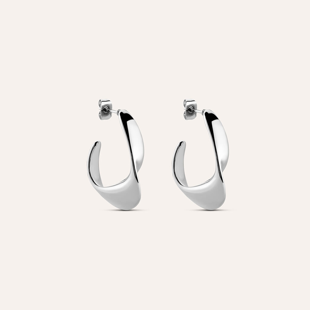Orecchini A Cerchio Moonlight Acciaio