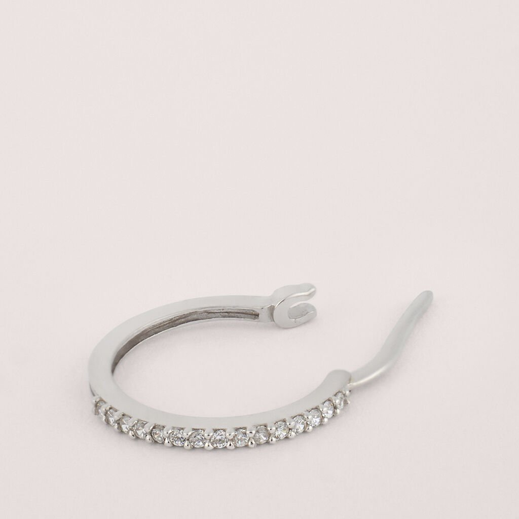 Orecchini A Cerchio Toujours Oro Bianco Cubic Zirconia