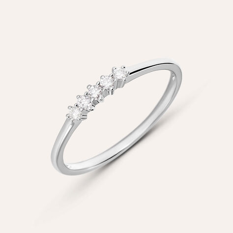 Anello Riviere Grace Oro Bianco Diamante - Anelli Riviere Donna | Stroili