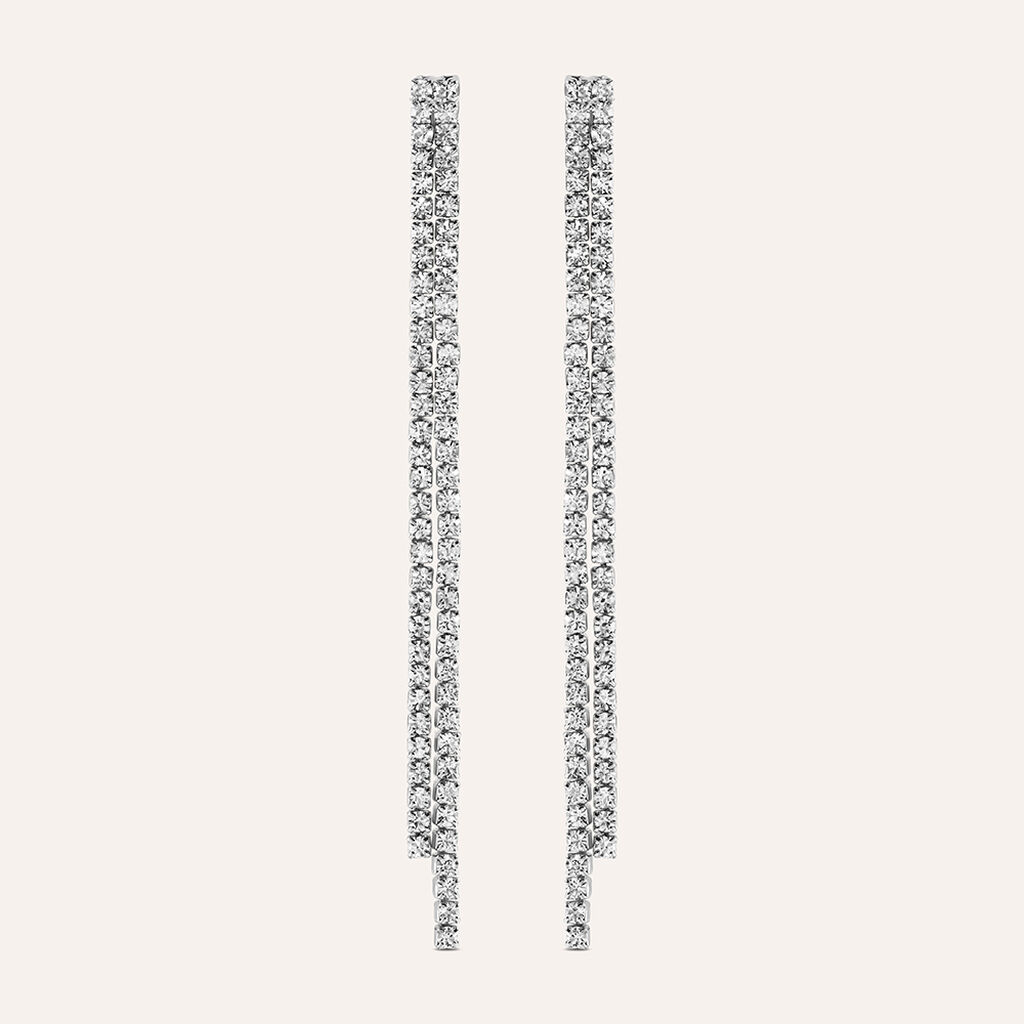 Orecchini Pendenti Tennis Romantic Shine Metallo Cristallo