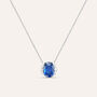 Collana Punto Luce Elizabeth Crown Oro Bianco Zaffiro Diamante