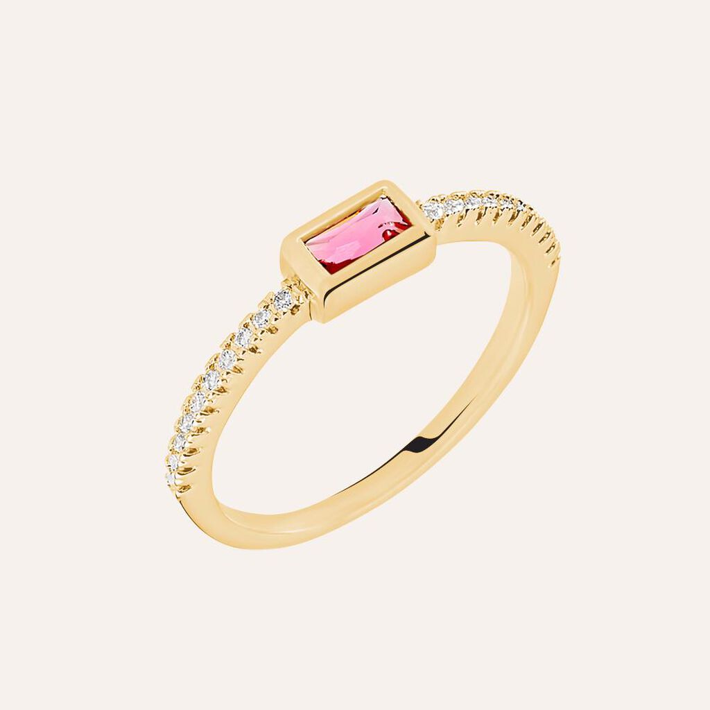 Anello Golden Dream Placcato Oro Giallo Vetro Cubic Zirconia