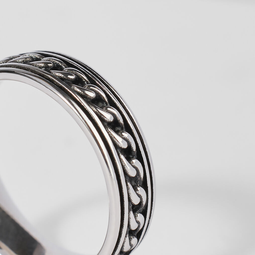 Anello Fantasia Gentleman Argento Rodiato