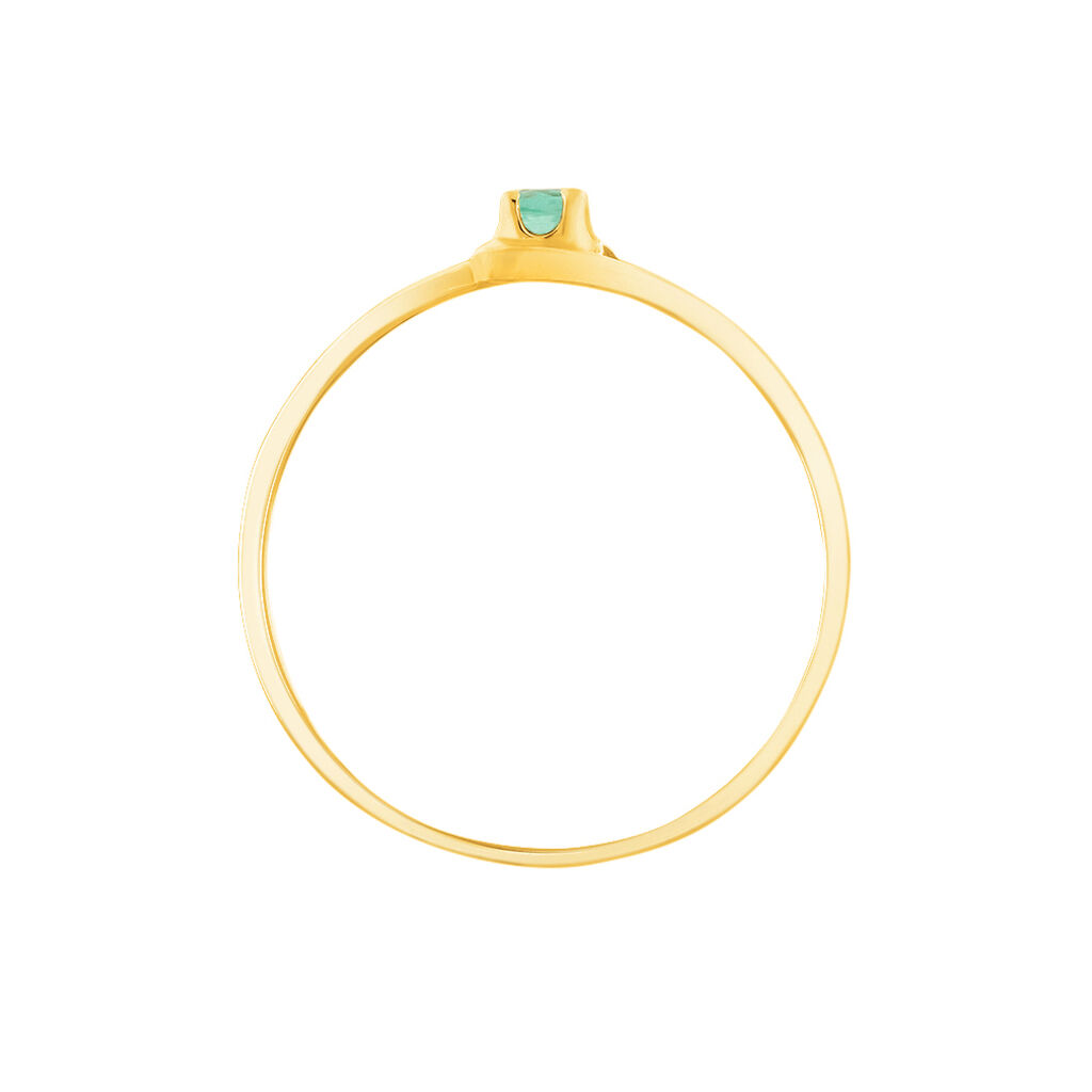 Anello Solitario Charlotte Oro Giallo Smeraldo