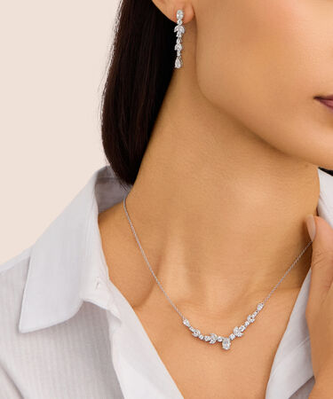 Orecchini Pendenti Silver Elegance Argento Rodiato Cubic Zirconia