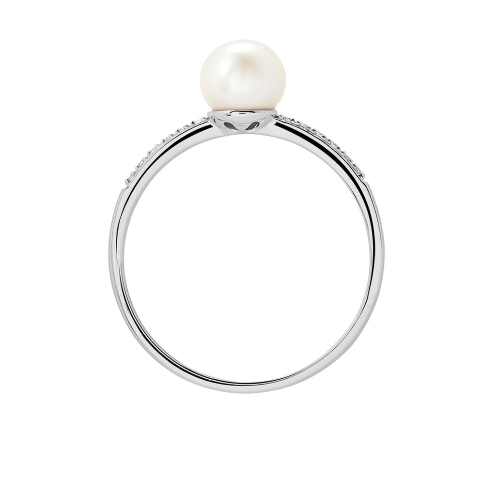 Anello Solitario Gabrielle Precious Oro Bianco Perla D'Acqua Dolce Diamante - Anelli con Pietre Donna | Stroili