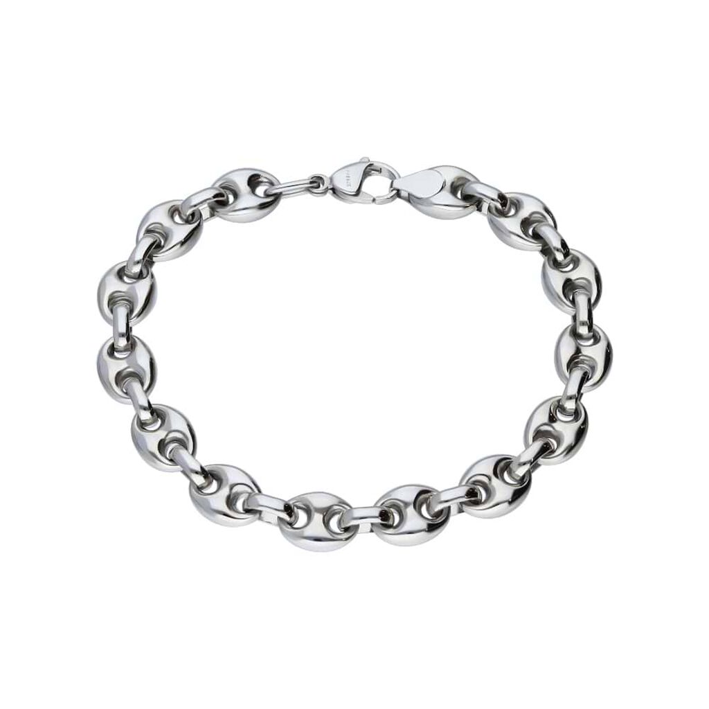 Bracciale in acciaio a maglie grosse
