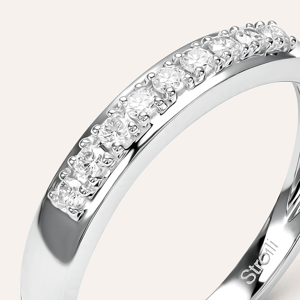 Anello Riviere Firmamenti Oro Bianco Diamante