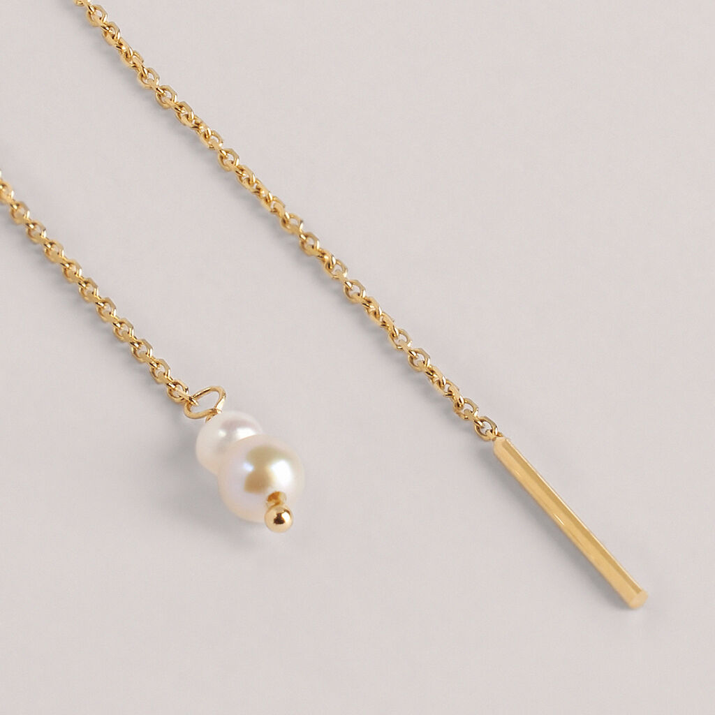 Mono Orecchino Pendente Beverly Oro Giallo Perla D'Acqua Dolce