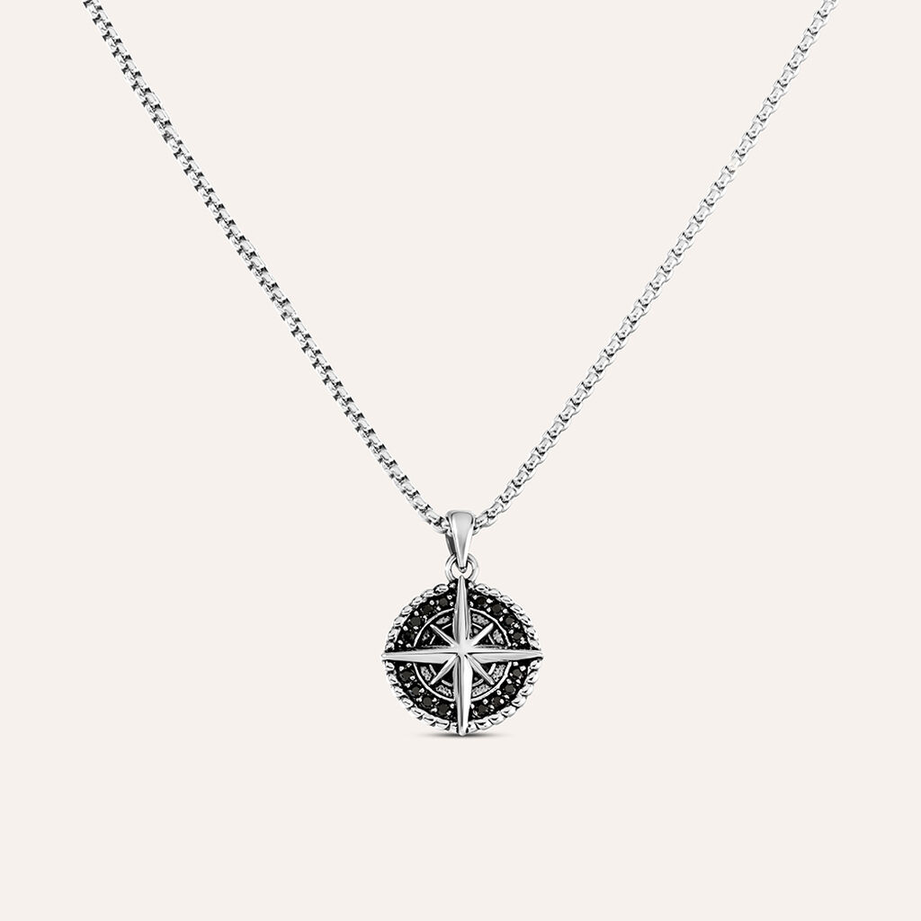 Collana Man Code Acciaio Cubic Zirconia