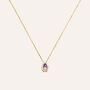 Collana Amélie Oro Giallo Ametista Cubic Zirconia