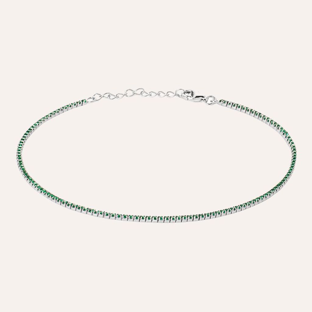 Cavigliera Silver Rainbow Argento Rodiato Cubic Zirconia