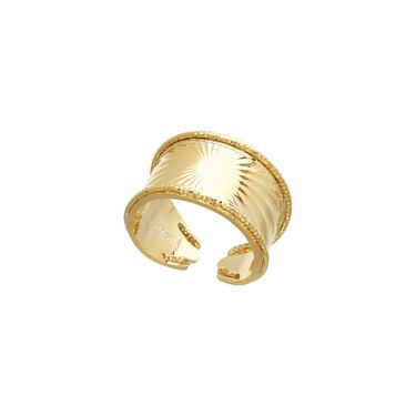 Anello raggi a fascia in bronzo dorato