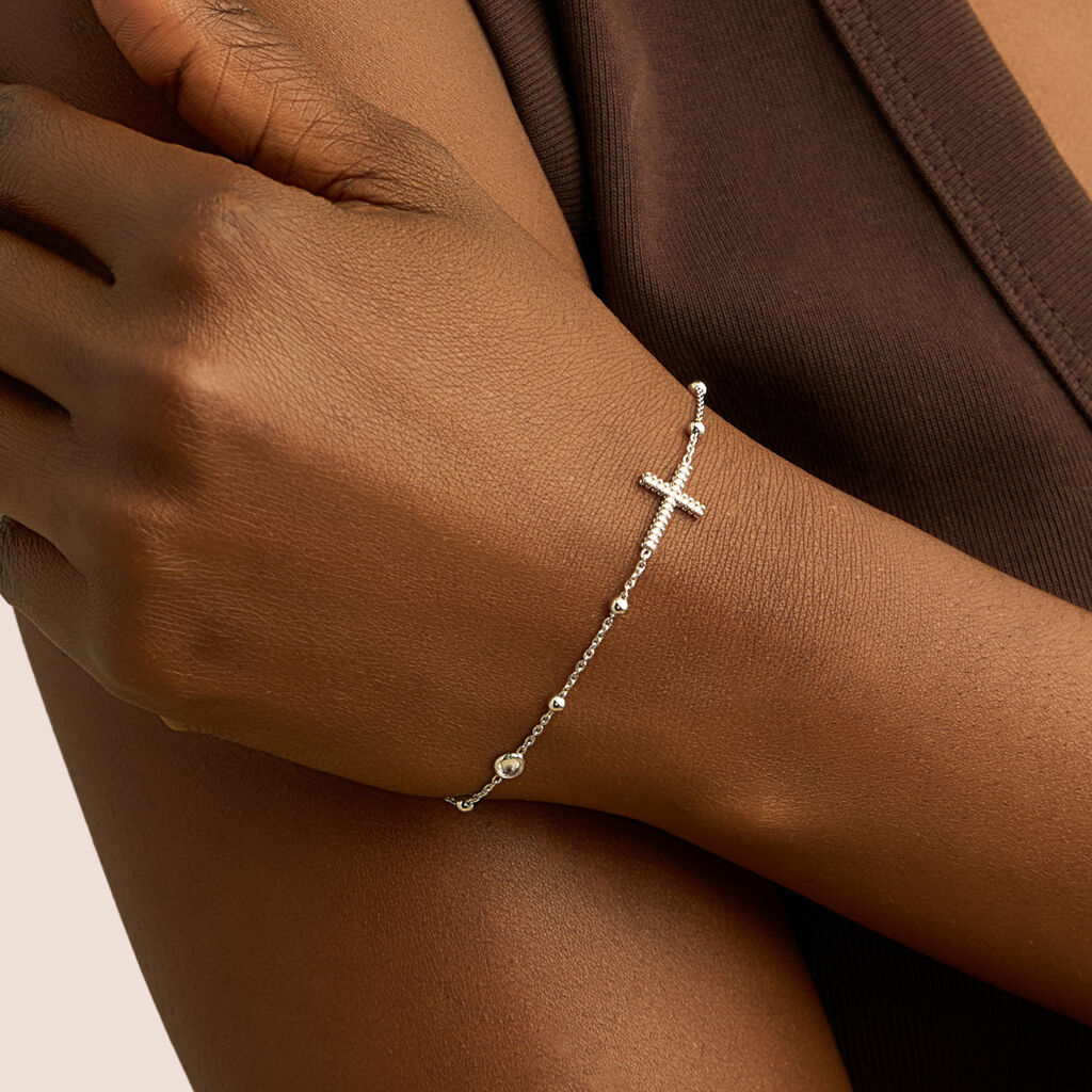 Bracciale Rosario Silver Collection Argento Rodiato Cubic Zirconia