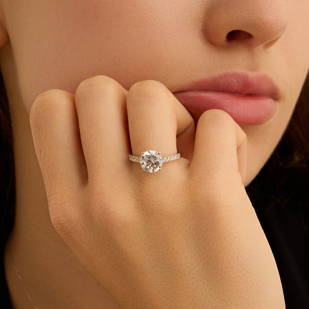 Anello Solitario Claire Oro Bianco Cubic Zirconia