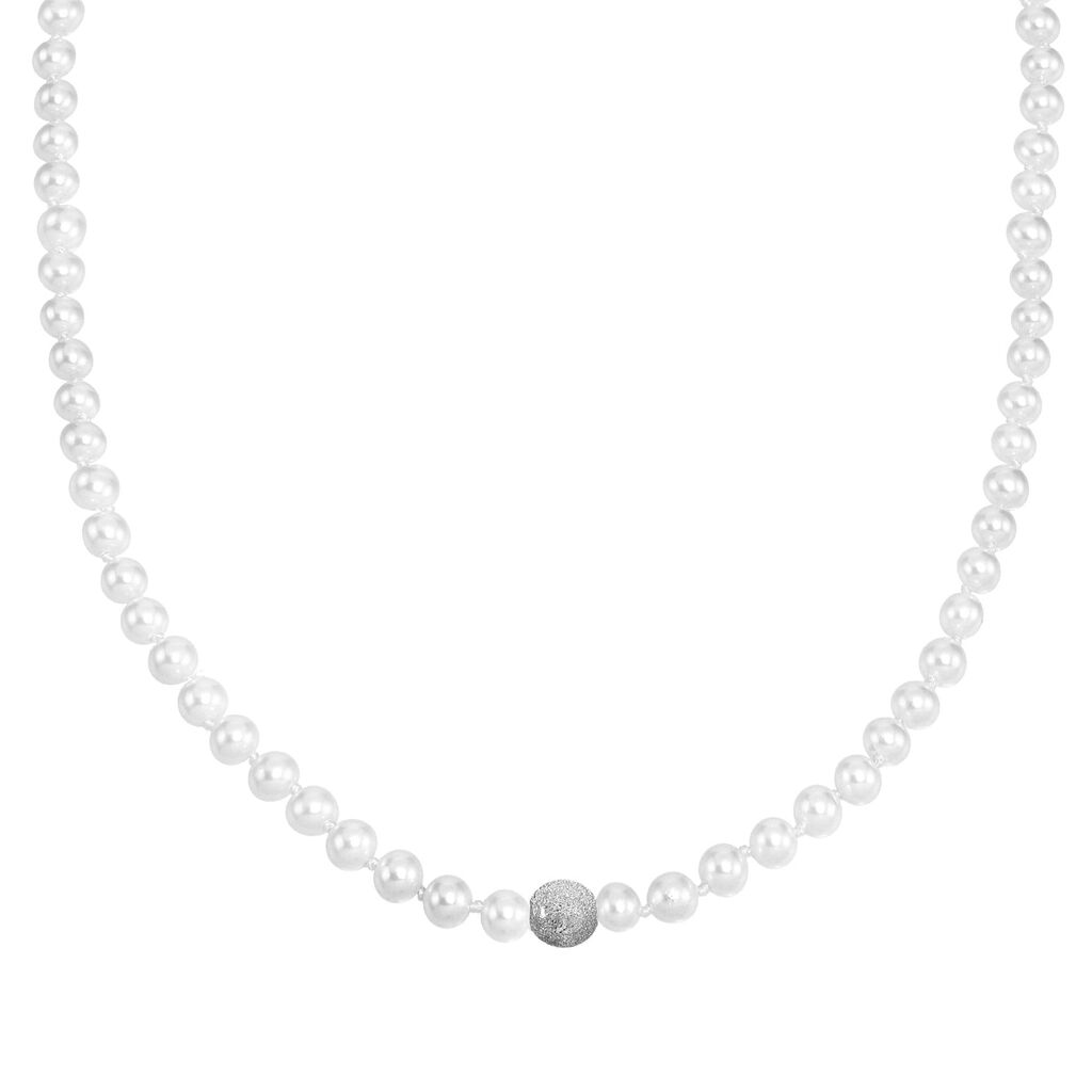 Filo di perle in argento rodiato - Collane Donna | Stroili