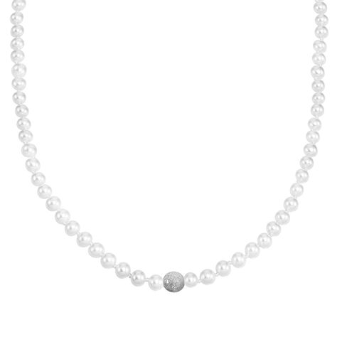 Filo di perle in argento rodiato - Collane Donna | Stroili