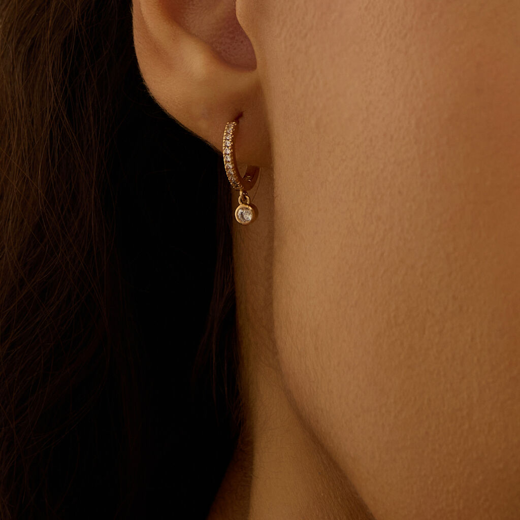 Orecchini A Cerchio Golden Dream Placcato Oro Giallo Cubic Zirconia