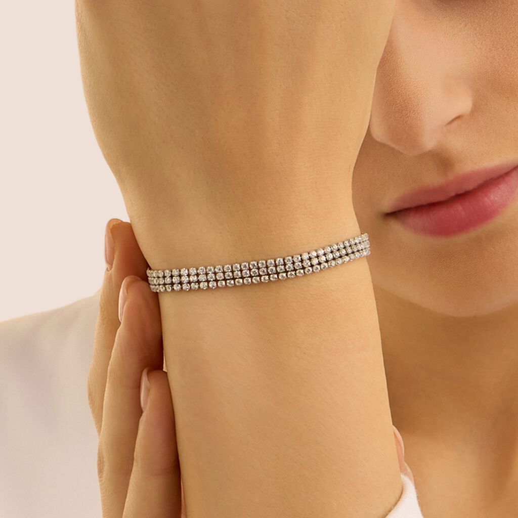 Bracciale Tennis Aura Acciaio Dorato Cubic Zirconia