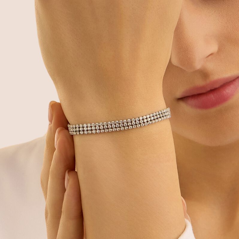 Bracciale Tennis Aura Acciaio Dorato Cubic Zirconia - Bracciali Tennis Donna | Stroili