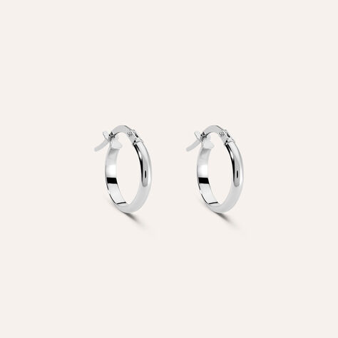 Orecchini A Cerchio Toujours Oro Bianco - Orecchini a Cerchio Donna | Stroili