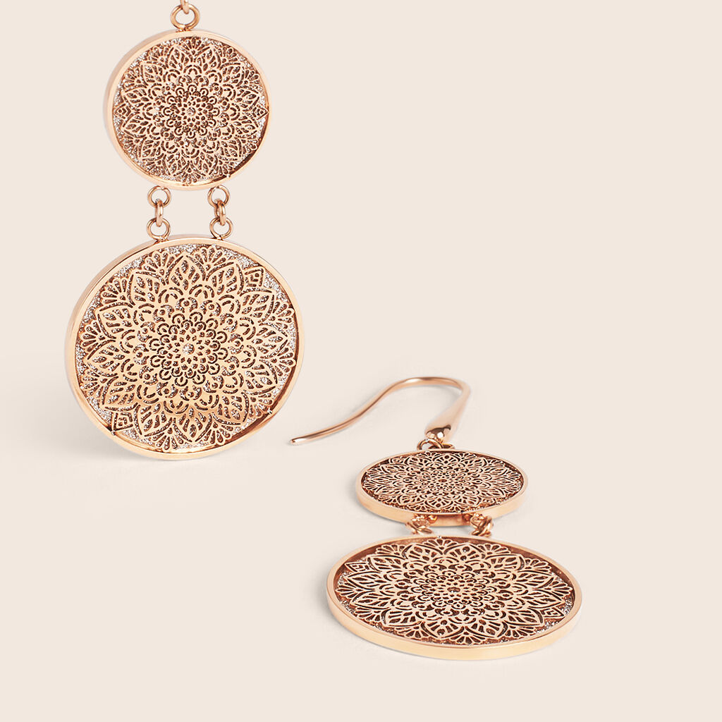 Orecchini Pendenti Aura Acciaio Rosa