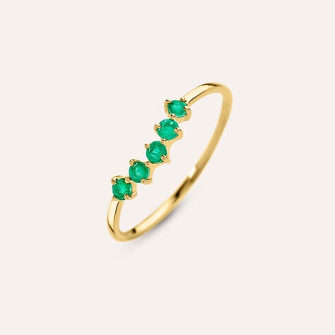 Anello Riviere Charlotte Oro Giallo Smeraldo - Anelli Riviere Donna | Stroili