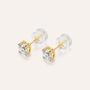 Orecchini Lobo Punto Luce Claire Oro Giallo Cubic Zirconia