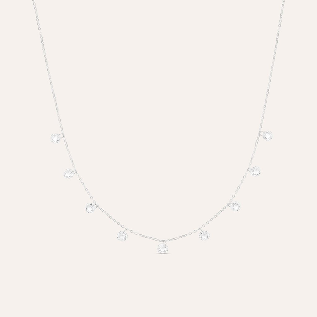 Collana Multi Punto Luce Claire Oro Bianco Cubic Zirconia