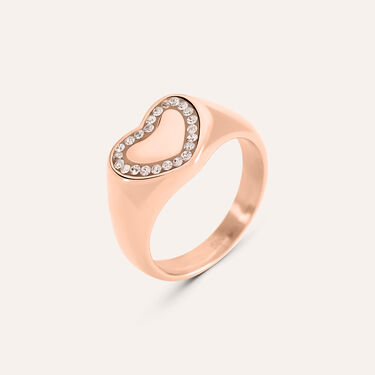 Anello Chevalier Sunrise Acciaio Bicolore Bianco / Rosa Cristallo