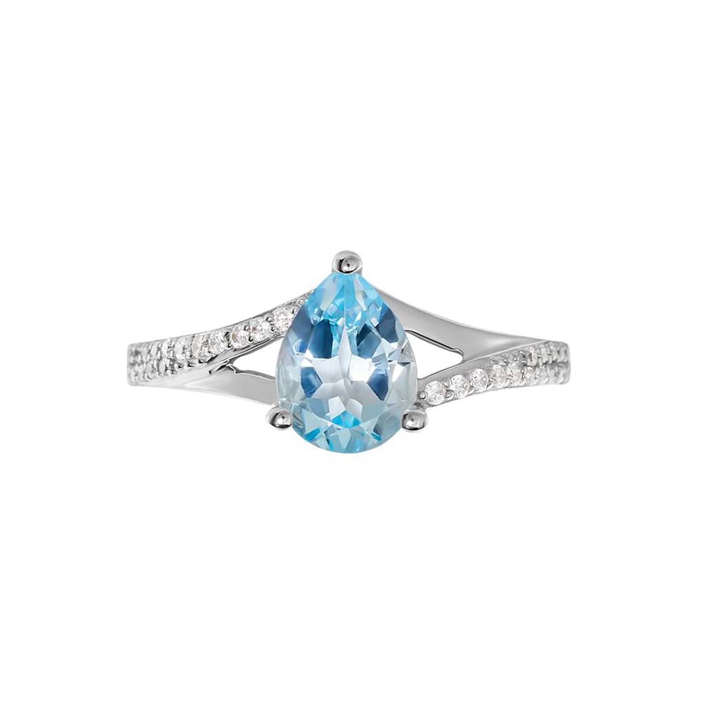 Anello Solitario Amélie Oro Bianco Topazio Cubic Zirconia - Anelli con Pietre Donna | Stroili