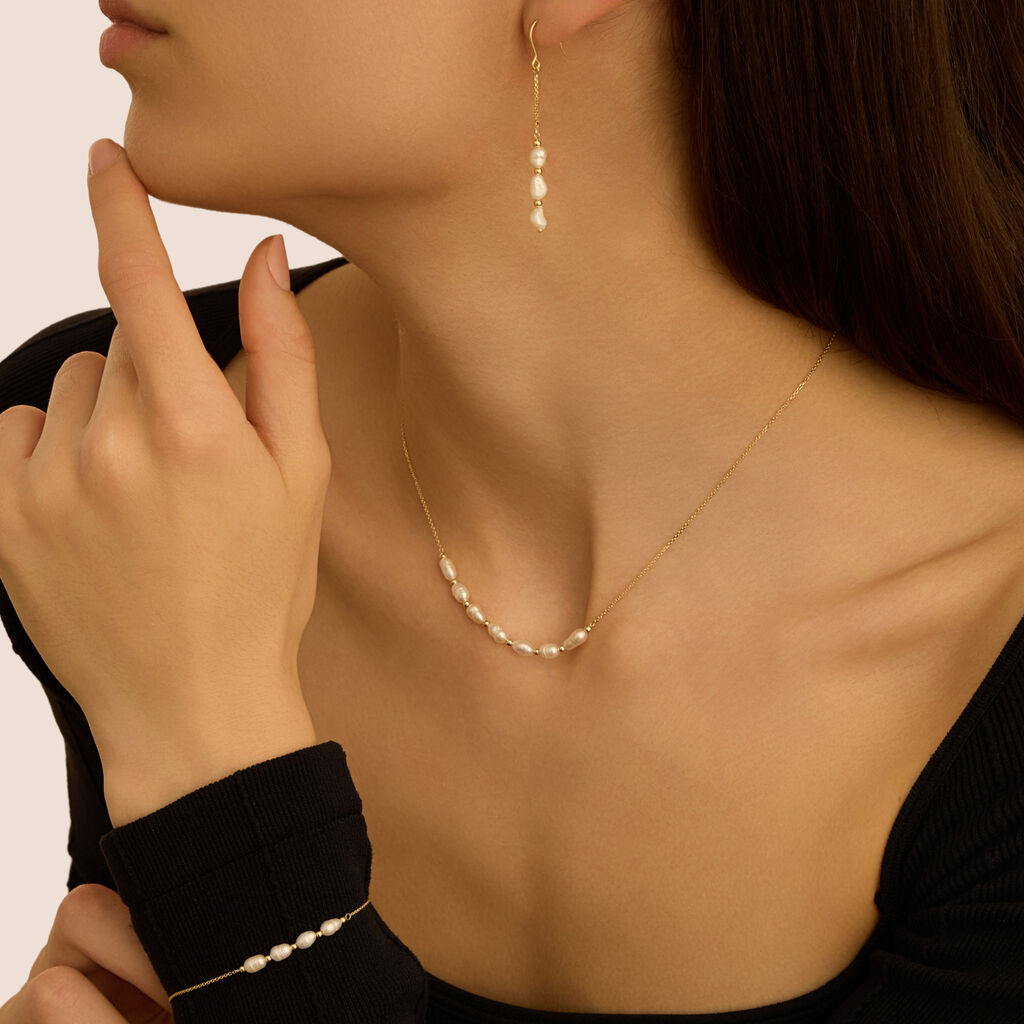 Collana Gabrielle Oro Giallo Perla D'Acqua Dolce - Collane Donna | Stroili