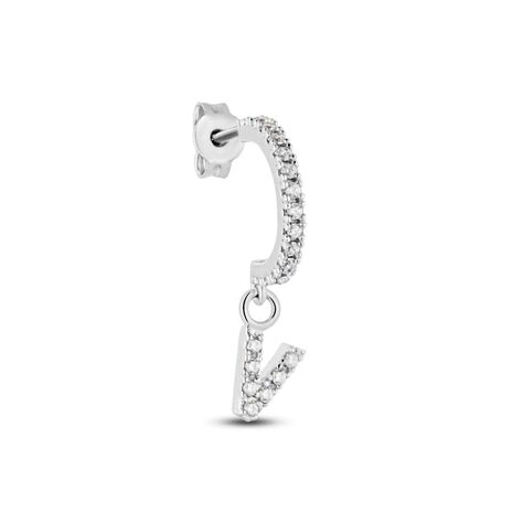 Mono Orecchino A Cerchio Silver Moments Argento Rodiato Cubic Zirconia - Mono Orecchino Donna | Stroili