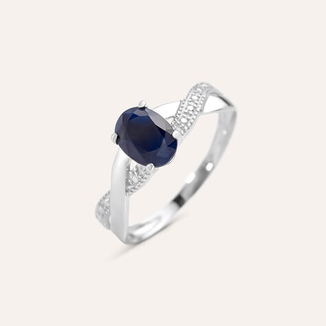 Anello Solitario Charlotte Oro Bianco Zaffiro - Anelli con Pietre Donna | Stroili