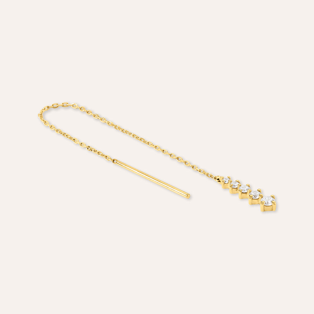 Mono Orecchino Pendente Saliscendi Diamade Glam Oro Giallo Diamante Lab-Grown